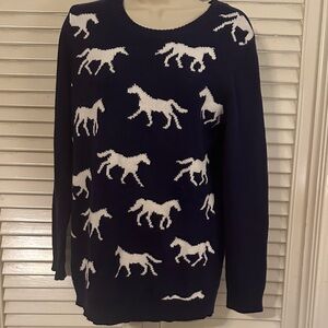 Old Navy Navy Blue Horse Pattern Sweater